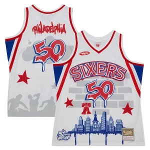 Philadelphia 76ers x Tats Cru Hardwood Classics Stylish Fashion Jersey White
