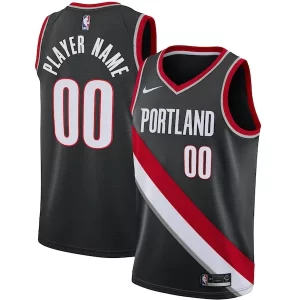 Portland Trail Blazers Nike Swingman Custom Jersey Black Stylish Icon Edition