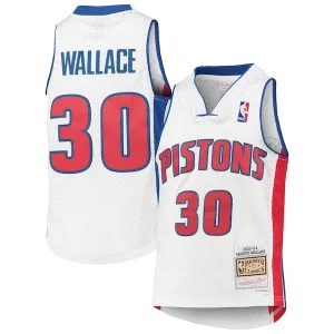 Rasheed Wallace Unique Detroit Pistons Youth 2003/04 Hardwood Classics Swingman Jersey White