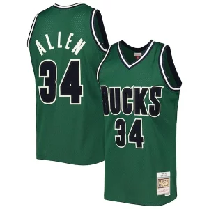 Ray Allen Milwaukee Bucks 2000/01 Hardwood Classics Off Court Swingman Jersey Hunter Green Chic