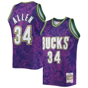 Ray Allen Milwaukee Bucks Hardwood Classics 2000/01 Lunar New Year Premium Swingman Jersey Purple