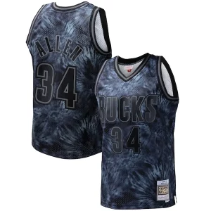 Ray Allen Milwaukee Bucks Hardwood Classics Eye - catching 1996/97 Tie Dye Swingman Jersey Black