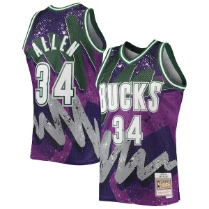 Ray Allen Milwaukee Bucks Hardwood Stylish Classics 2000/01 Hyper Hoops Swingman Jersey Purple