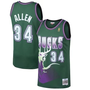Ray Allen Milwaukee Bucks Stylish 1996/97 Hardwood Classics Swingman Jersey Kelly Green