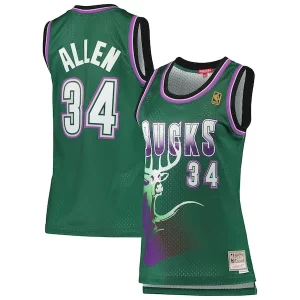 Ray Allen Milwaukee Bucks Women's 1996/97 Hardwood Elegant Classics Swingman Jersey Green