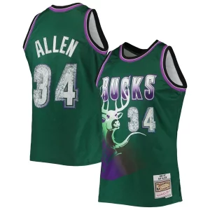 Ray Stylish Allen Milwaukee Bucks 1996/97 Hardwood Classics NBA 75th Anniversary Diamond Swingman Jersey Green