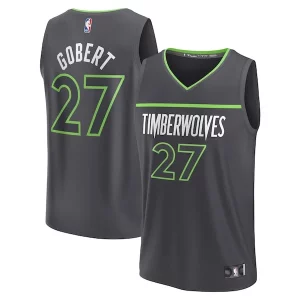 Rudy Gobert Minnesota Trendy Timberwolves Fast Break Replica Player Jersey Statement Edition Black