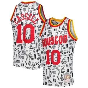 Sam Cassell Houston Rockets 1993/94 Hardwood Classics Doodle Swingman Jersey Eye - catching White
