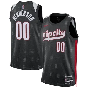 Scoot Henderson Portland Trail Blazers Nike Unisex 2024/25 Swingman Player Jersey City Premium Edition Black