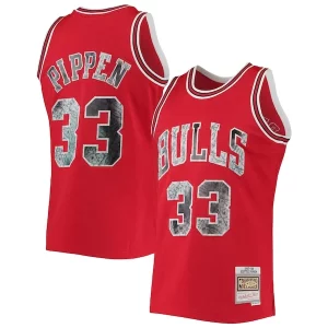 Scottie Pippen Chicago Bulls 1997/98 Hardwood Classics NBA 75th Premium Anniversary Diamond Swingman Jersey Red