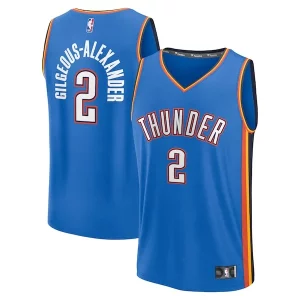 Shai Gilgeous Alexander Oklahoma City Thunder Fast Break Replica Player Stylish Jersey Icon Edition Blue