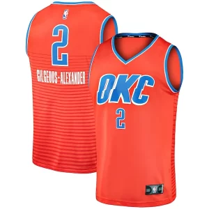 Shai Gilgeous Alexander Oklahoma City Thunder Fast Break Team Replica Stylish Jersey Statement Edition Orange