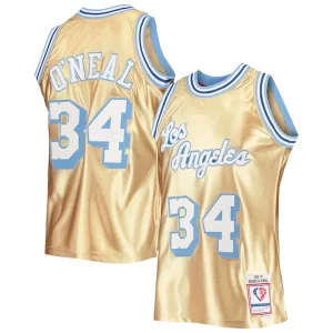 Shaquille Eye - catching O'Neal Los Angeles Lakers 75th Anniversary 1996/97 Hardwood Classics Swingman Jersey Gold