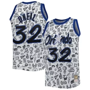 Shaquille O'Neal Eye - catching Orlando Magic 1994/95 Hardwood Classics Doodle Swingman Jersey White