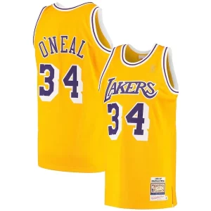 Shaquille O'Neal Los Angeles Lakers 1996/97 Hardwood Classics Authentic Chic Jersey Gold