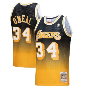 Shaquille O'Neal Los Angeles Lakers 1996/97 Hardwood Classics Fabulous Fadeaway Swingman Player Jersey Gold/Black