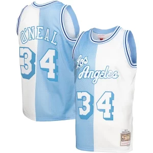 Shaquille O'Neal Los Eye - catching Angeles Lakers Hardwood Classics 1996/97 Split Swingman Jersey Powder Blue/White