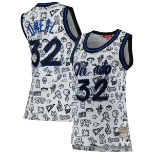 Shaquille O'Neal Orlando Magic Women's 1994 Doodle Trendy Swingman Jersey White
