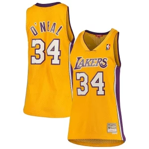 Shaquille O'Neal Trendy Los Angeles Lakers Women's 1999/00 Hardwood Classics Swingman Jersey Gold