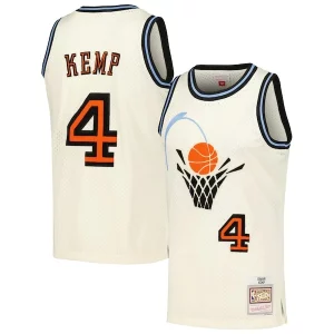 Shawn Kemp Cleveland Cavaliers Chainstitch Swingman Chic Jersey Cream