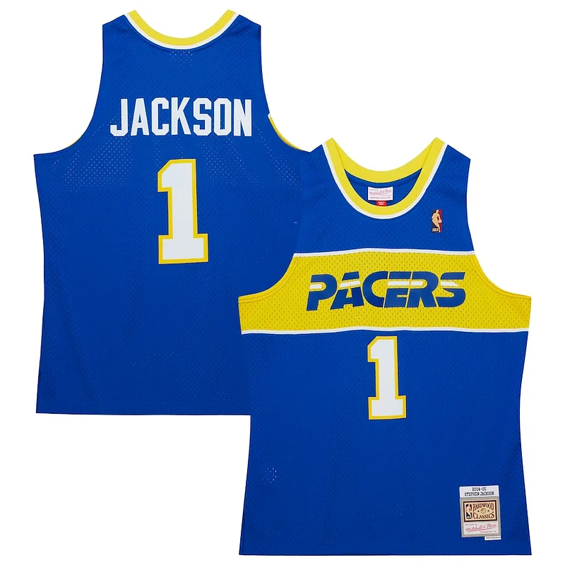 Stephen Jackson Indiana Pacers Hardwood Classics Stylish Swingman Jersey Royal