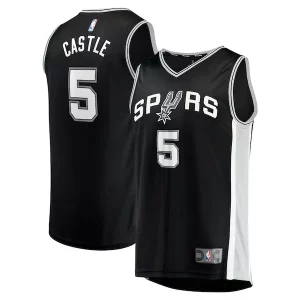 Stephon Castle San Antonio Spurs 2024 NBA Draft Fast Break Player Jersey Icon Unique Edition Black