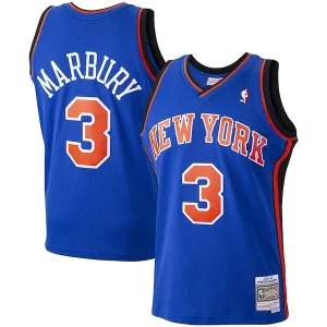 Stephon Marbury New Elegant York Knicks Hardwood Classics Swingman Jersey Blue