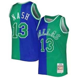 Steve Nash Dallas Mavericks Hardwood Classics 1998/99 Split Swingman Unique Jersey Blue/Green