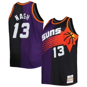 Steve Nash Phoenix Suns Big & Tall Hardwood Classics 1996/97 Split Swingman Premium Jersey Purple/Black