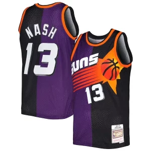 Steve Nash Phoenix Suns Hardwood Classics 1996/97 Split Swingman Jersey Elegant Purple/Black