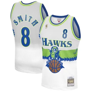 Steve Smith Atlanta Hawks 1996 97 Eye - catching Hardwood Classics Reload 3.0 Swingman Jersey White