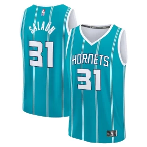 Tidjane Salaun Charlotte Hornets 2024 NBA Trendy Draft Fast Break Player Jersey Icon Edition Teal