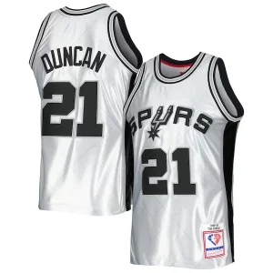 Tim Duncan San Antonio Spurs 1998/99 Hardwood Classics 75th Anniversary Swingman Jersey Platinum Elegant