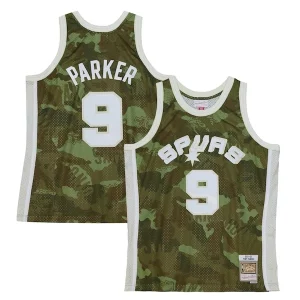 Tony Parker San Antonio Eye - catching Spurs Hardwood Classics 2000/01 Ghost Green Swingman Jersey Camo