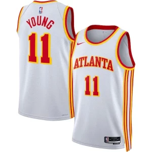 Trae Eye - catching Young Atlanta Hawks Nike Unisex Swingman Jersey Association Edition White/Red