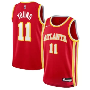 Trae Young Atlanta Gorgeous Hawks Nike Youth Swingman Jersey Icon Edition Red