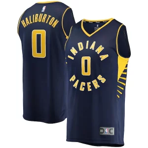 Tyrese Haliburton Indiana Pacers Fast Break Replica Jersey Icon Edition Navy Eye - catching
