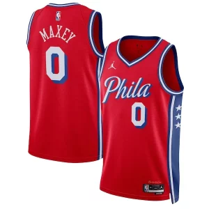 Tyrese Maxey Philadelphia 76ers Jordan Brand Premium Unisex Swingman Jersey Statement Edition Red