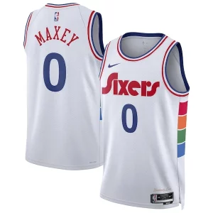 Tyrese Maxey Philadelphia 76ers Nike Unisex 2024/25 Swingman Player Jersey City Edition Gorgeous White