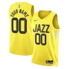 Utah Jazz Fabulous Nike Unisex Swingman Custom Jersey Gold Icon Edition
