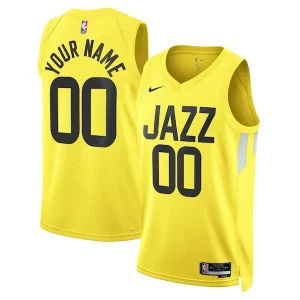 Utah Jazz Fabulous Nike Unisex Swingman Custom Jersey Gold Icon Edition