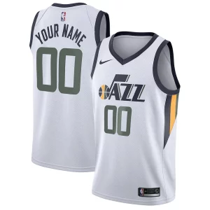 Utah Jazz Nike Swingman Custom Jersey Association Edition Fabulous White