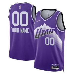 Utah Jazz Nike Unisex 2023/24 Custom Elegant Swingman Jersey Purple City Edition