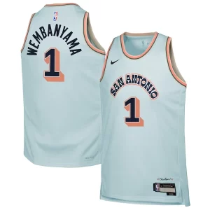 Victor Unique Wembanyama San Antonio Spurs Nike Youth 2024/25 Swingman Player Jersey City Edition Light Blue
