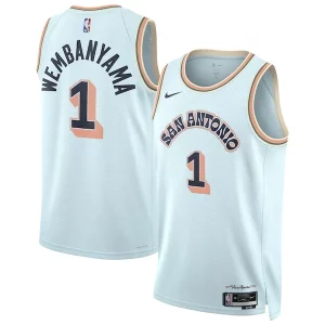 Victor Wembanyama San Antonio Spurs Nike Unisex 2024/25 Swingman Player Jersey City Edition Light Blue Eye - catching