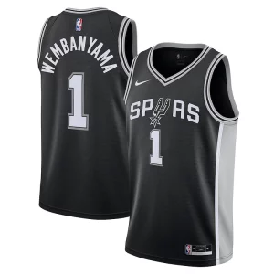 Victor Wembanyama San Unique Antonio Spurs Nike Youth 2023 NBA Draft First Round Pick Swingman Jersey Icon Edition Black