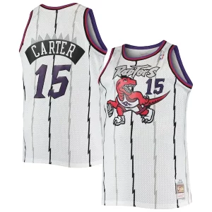 Vince Carter Toronto Raptors 1998/99 Big & Elegant Tall Hardwood Classics Swingman Jersey White/Purple