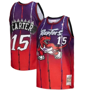 Vince Carter Toronto Raptors 1998/99 Hardwood Classics Fadeaway Swingman Player Stylish Jersey Red/Purple