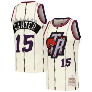 Vince Carter Toronto Raptors Chainstitch Swingman Unique Jersey Cream