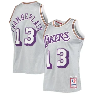 Wilt Chamberlain Fabulous Los Angeles Lakers 75th Anniversary 1971/72 Hardwood Classics Swingman Jersey Silver